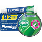 Fixodent Plus Scope Precision Hold and Seal Denture Adhesive Cream twin pack front view showing packaging