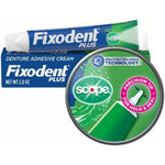 Fixodent Plus Scope denture adhesive cream front packaging view