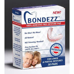 Bondezz Adhesive Free Denture Pads 30 pack box front view for lower dentures.