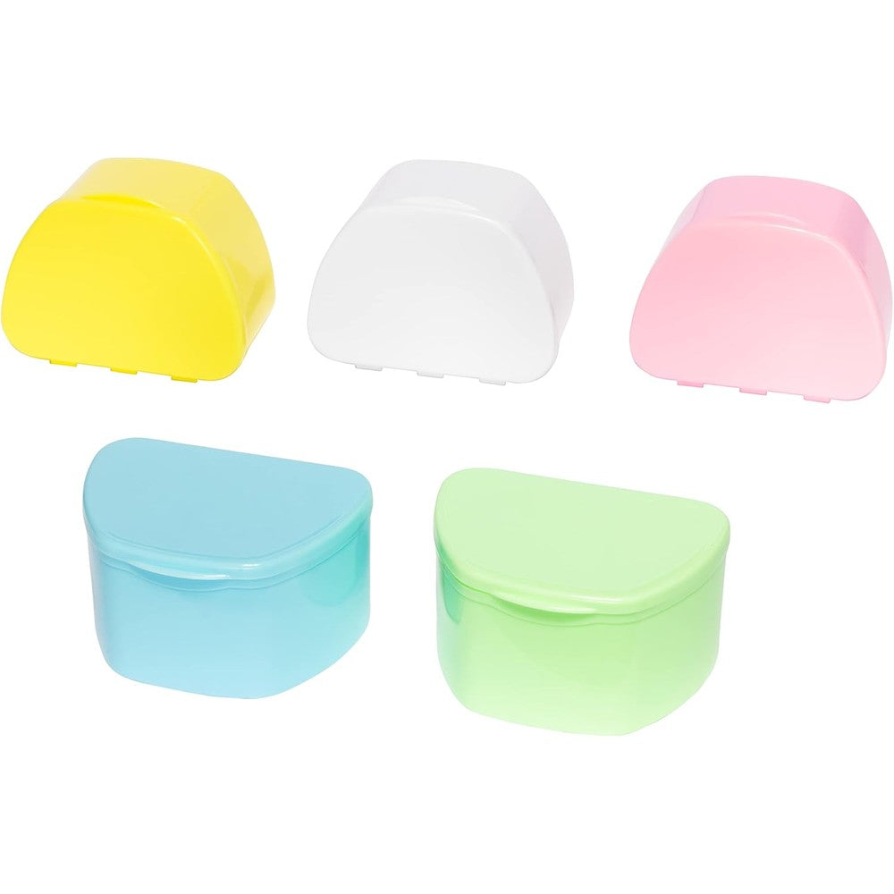 PlastCare USA Denture Cases 30 Bulk Pack front view assorted colors.