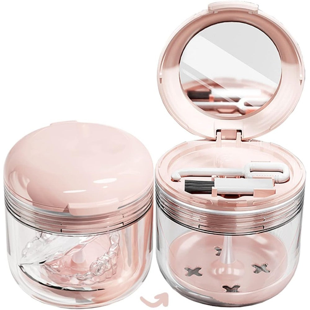 Murri&Murrdi retainer mouth guard soak container box pink front view