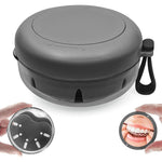 THSTOIC Denture Case and Cup in black front view for travel