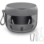 Netceem Denture Bath Box Cup Kit With Strainer Mirror And Brush For Leak Proof Travel Storage Of Dental Retainers Aligners And Mouth Guards - Image 1