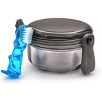 Ezeelai leak proof denture cup with cleaning brush front view