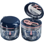 Hannea denture bath cup and retainer cleaner case front view