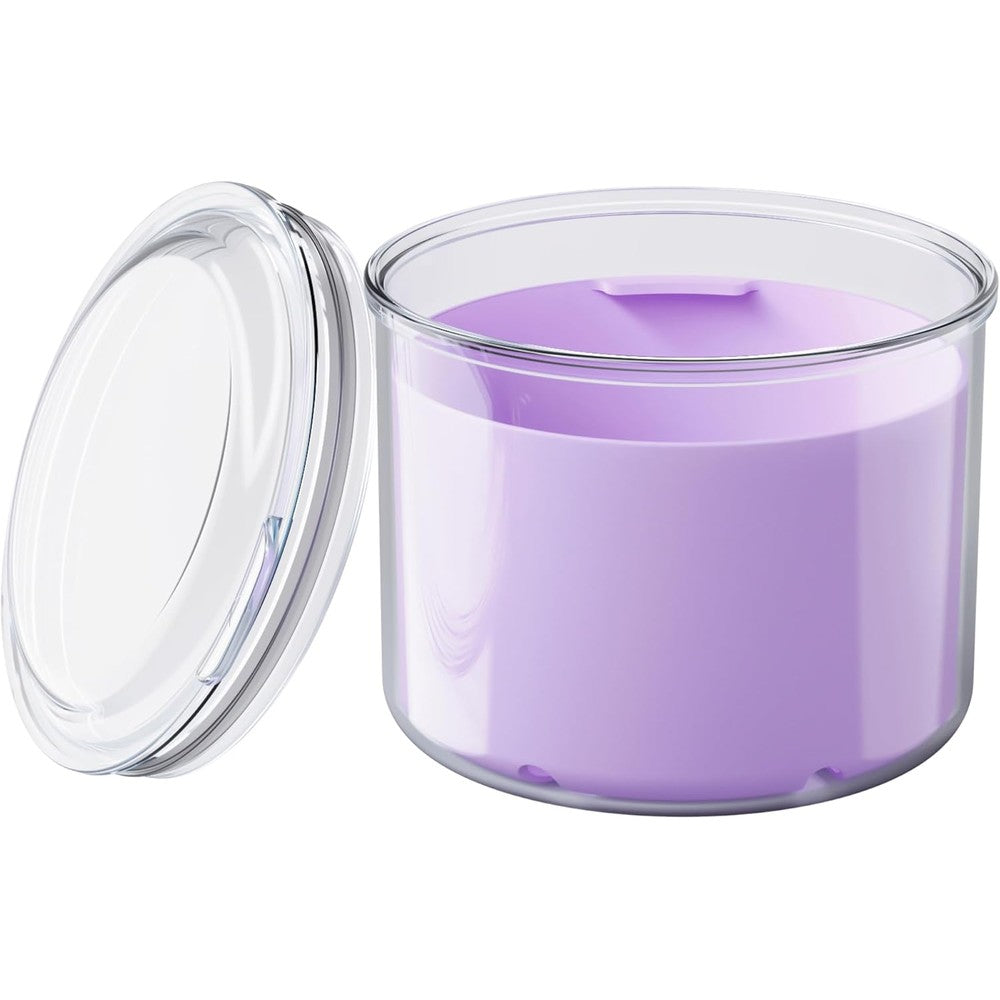 Denture Case, Denture Bath Cup, Denture Container Cups for Soaking Dentures, Retainers, Mouth Guard Storage Case, Denture Cleaning Holder Box - Purple