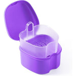 JMU purple denture bath case front view for dental appliances