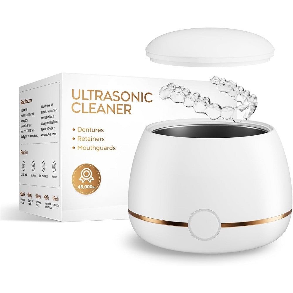 Nicwell Ultrasonic Retainer Cleaner front view white compact device