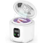 Newelkin ultrasonic retainer cleaner front view showing compact digital LED display screen