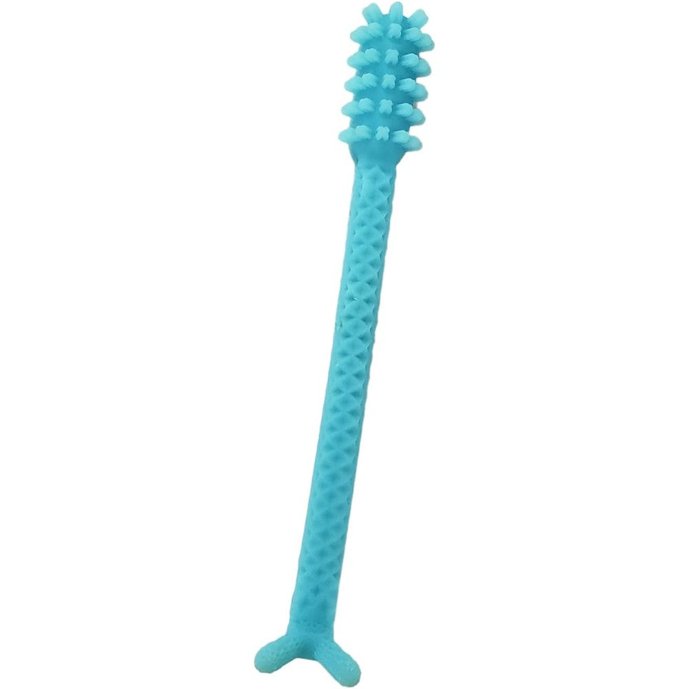 Denture Dart V4 adhesive remover tool front view showing the hard plastic body and textured grip