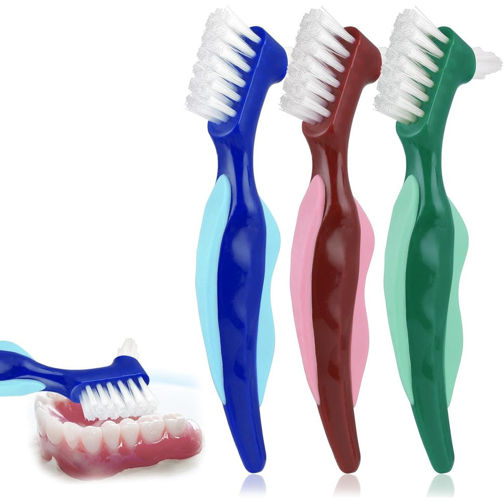 WY LIGHTING LEVEL premium denture cleaning brush front view showing double sided heads