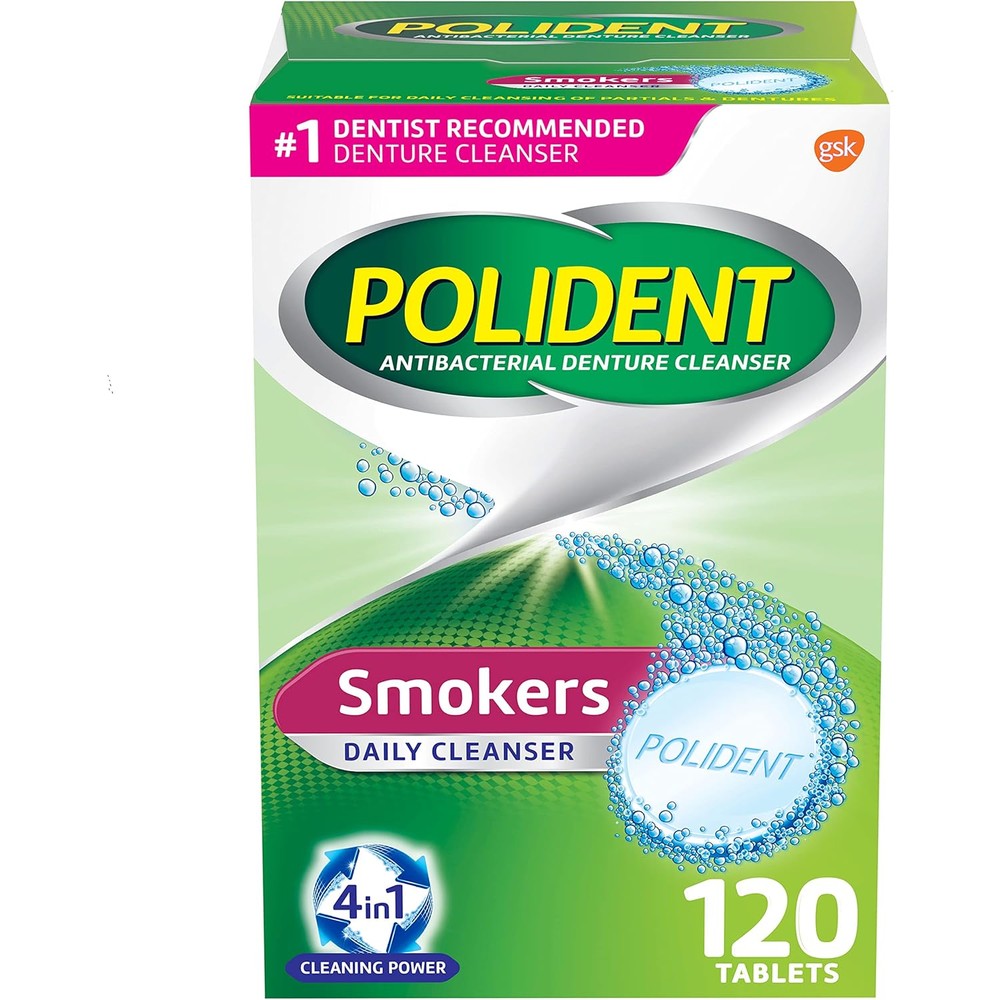 Polident Smokers Denture Cleanser Tablets - 120 Count