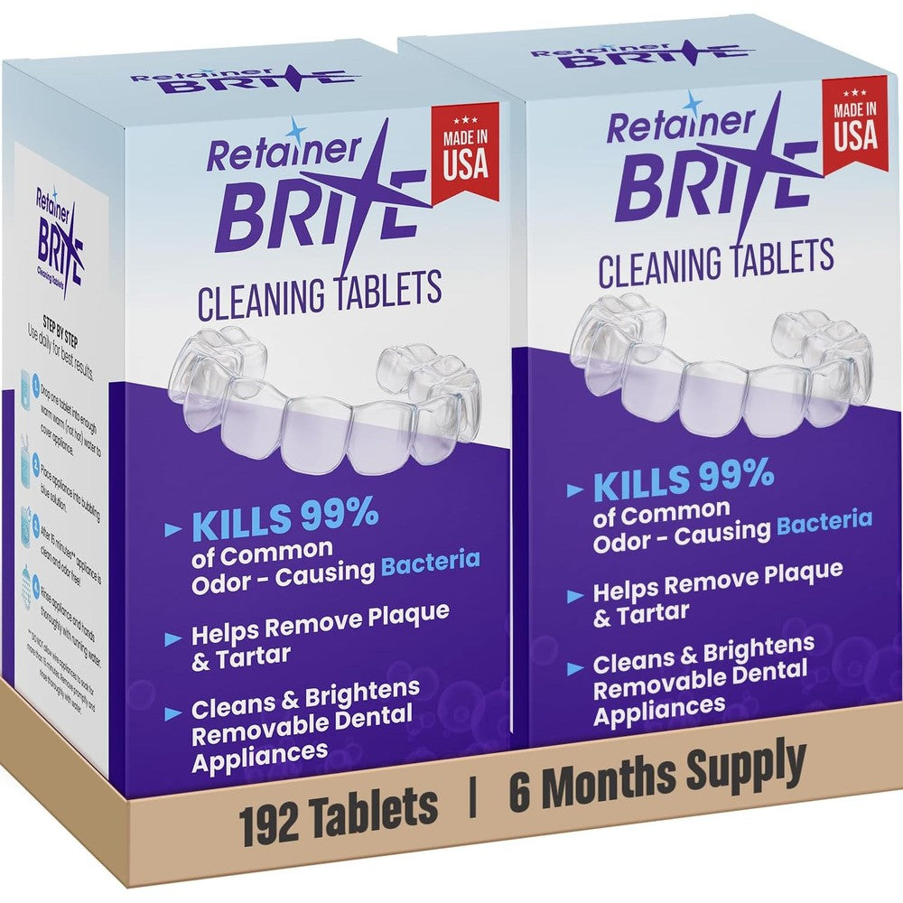 Retainer Brite Aligner Cleaning Tablets 192 count box front view