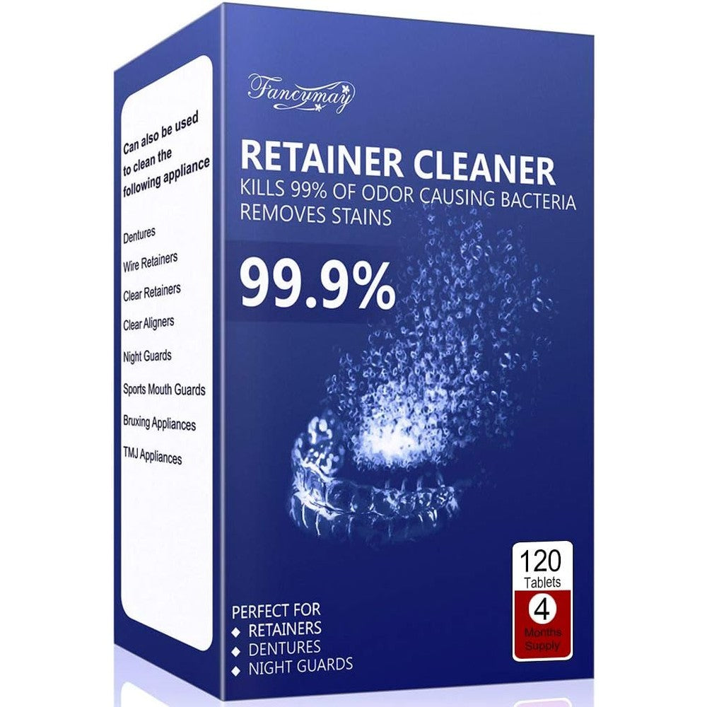 Fancymay Retainer Cleaner Tablets front packaging 120 tablets pack