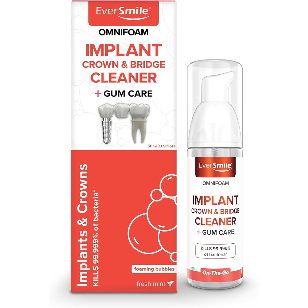 Eversmile OmniFoam Dental Cleaner – Cleaning Foam for Implants, Crowns, and Bridges – Pack of 1, 50ml Bottle