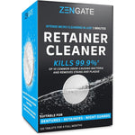Breelex Zengate Retainer Cleaner Tablets front view of packaging box showing one hundred and twenty count text