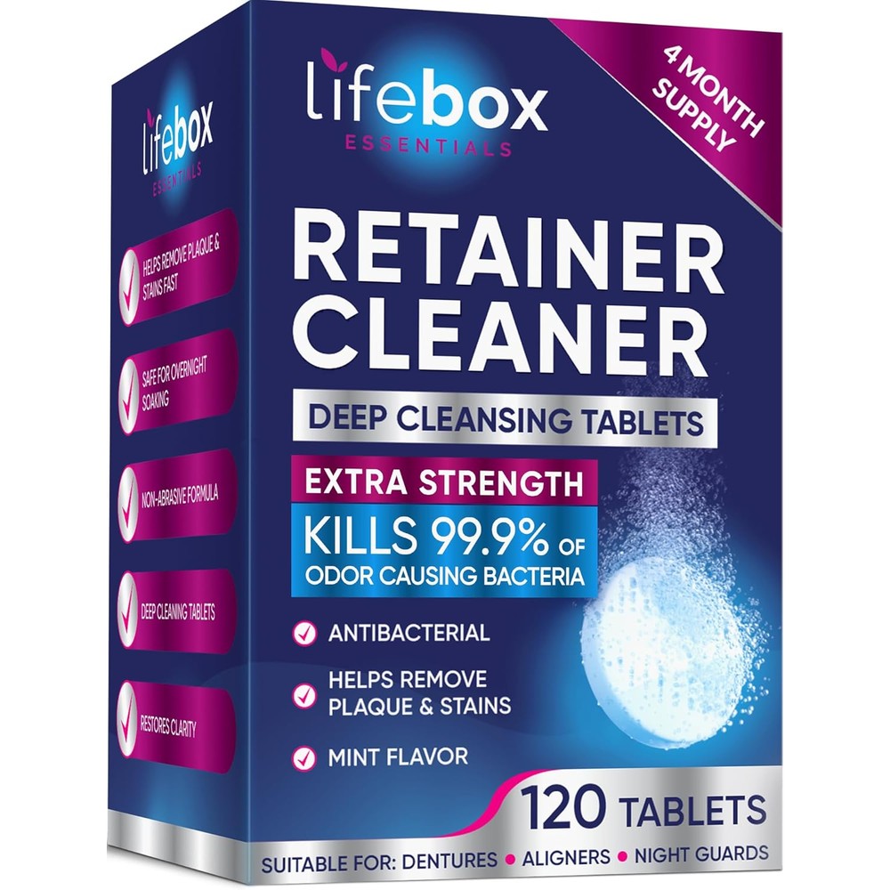 AlignerCo Lifebox Essentials Retainer Cleaner Tablets front packaging view