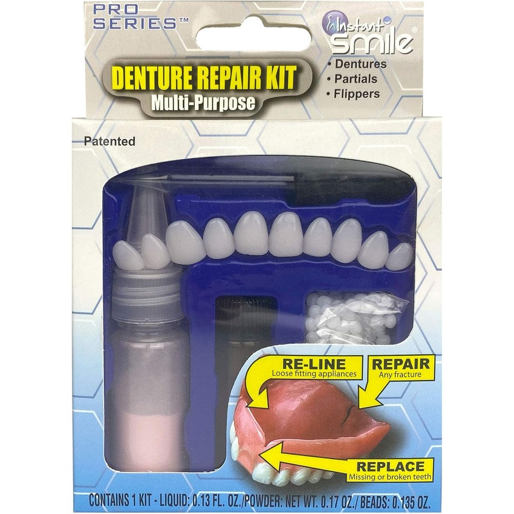 Instant Smile Multi Purpose Denture Repair Kit front view packaging