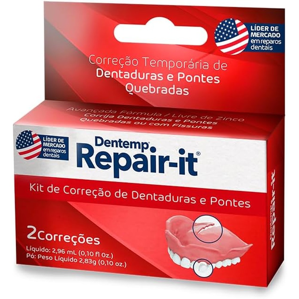Dentemp Repair Kit - Repair-It Advanced Formula Denture Repair Kit - Denture Repair Kit Repairs Broken Dentures - Denture Repair to Mend Cracks & Replace Loose Teeth