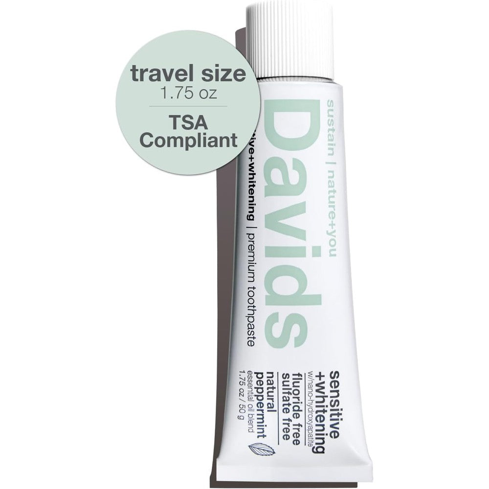 Davids Hydroxi Nano Hydroxyapatite Toothpaste 1.75 Ounce front view travel size
