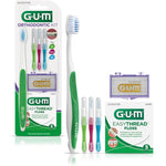GUM Orthodontic Kit front view showing toothbrush and interdental brushes for braces care.