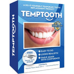 Temptooth Patented Temporary Tooth Replacement Kit front view showing packaging.