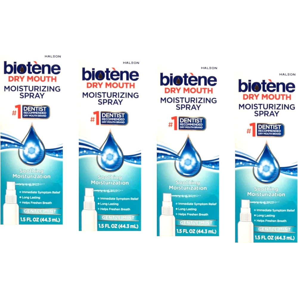Biotene Moisturizing Dry Mouth Spray 1.5 Fluid Ounce front view for oral hydration