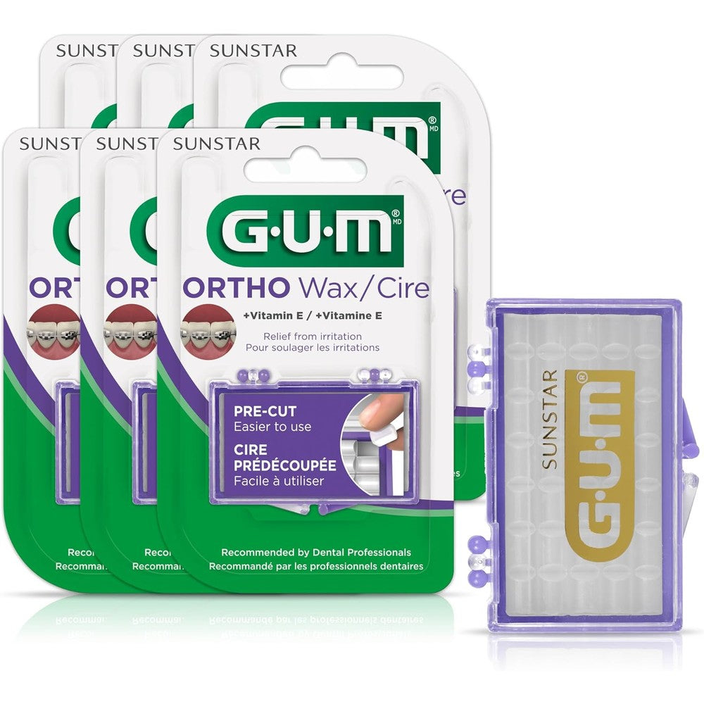 GUM Orthodontic Wax 6 pack front view for braces pain relief