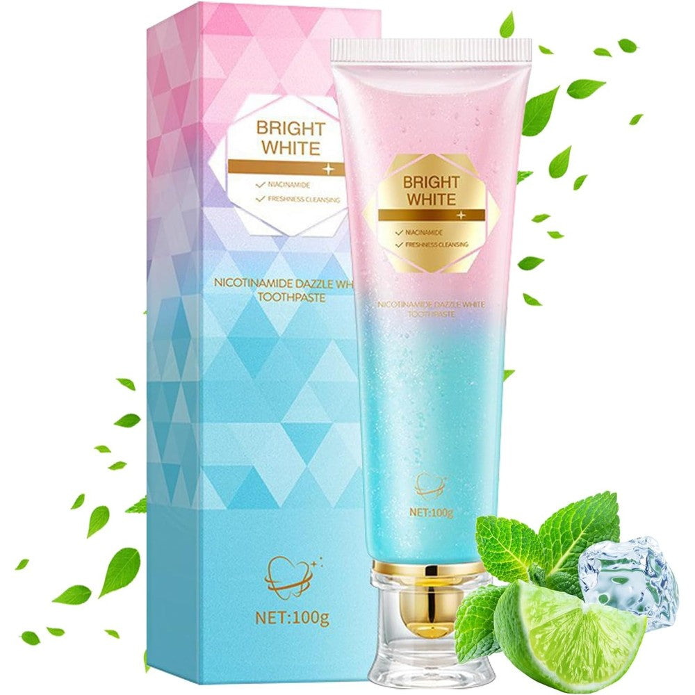 Niacinamide Whitening Toothpaste,Effectively Removes Bad Breath Odor Stain,Freshens Breath 24 Hours, Protects Tooth Enamel,Boosting Gum Health,No Fear of Sensitive Teeth (Pack of 1)