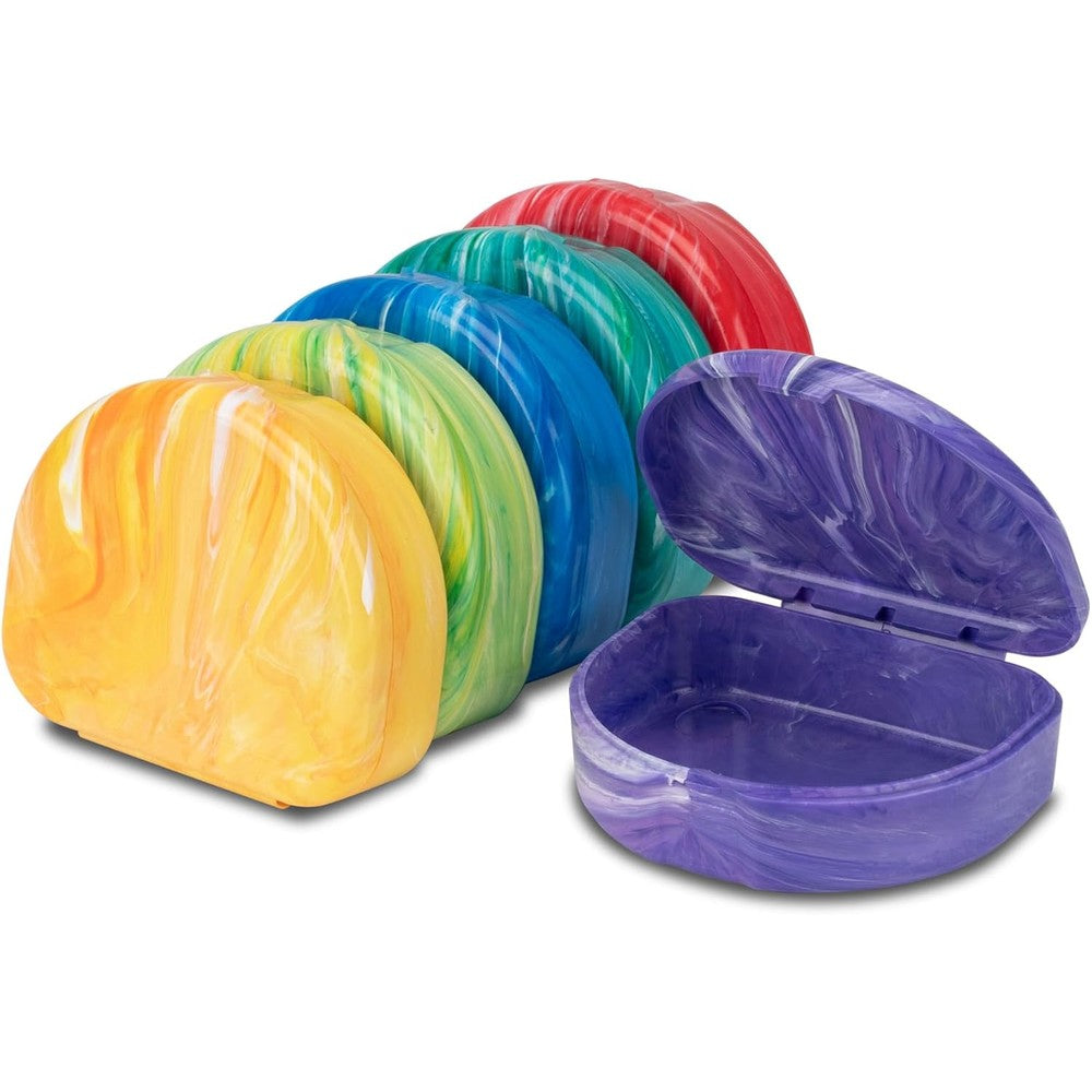 Practicon Marble Retainer Cases 3 Pack assorted colors front view