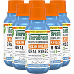 TheraBreath Fresh Breath Oral Rinse Icy Mint pack of six bottles front view