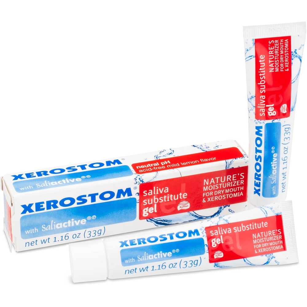 Xerostom Dry Mouth Saliva Substitute Gel two pack front view for xerostomia relief