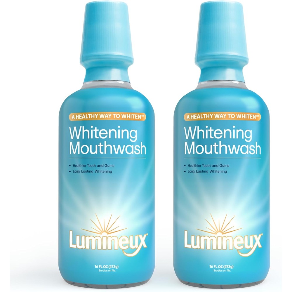 Lumineux Teeth Whitening Mouthwash 2 Pack front view peroxide free formula
