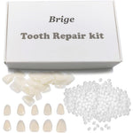 Brige Temporary Tooth Repair Kit front view with thermal beads and tooth models.