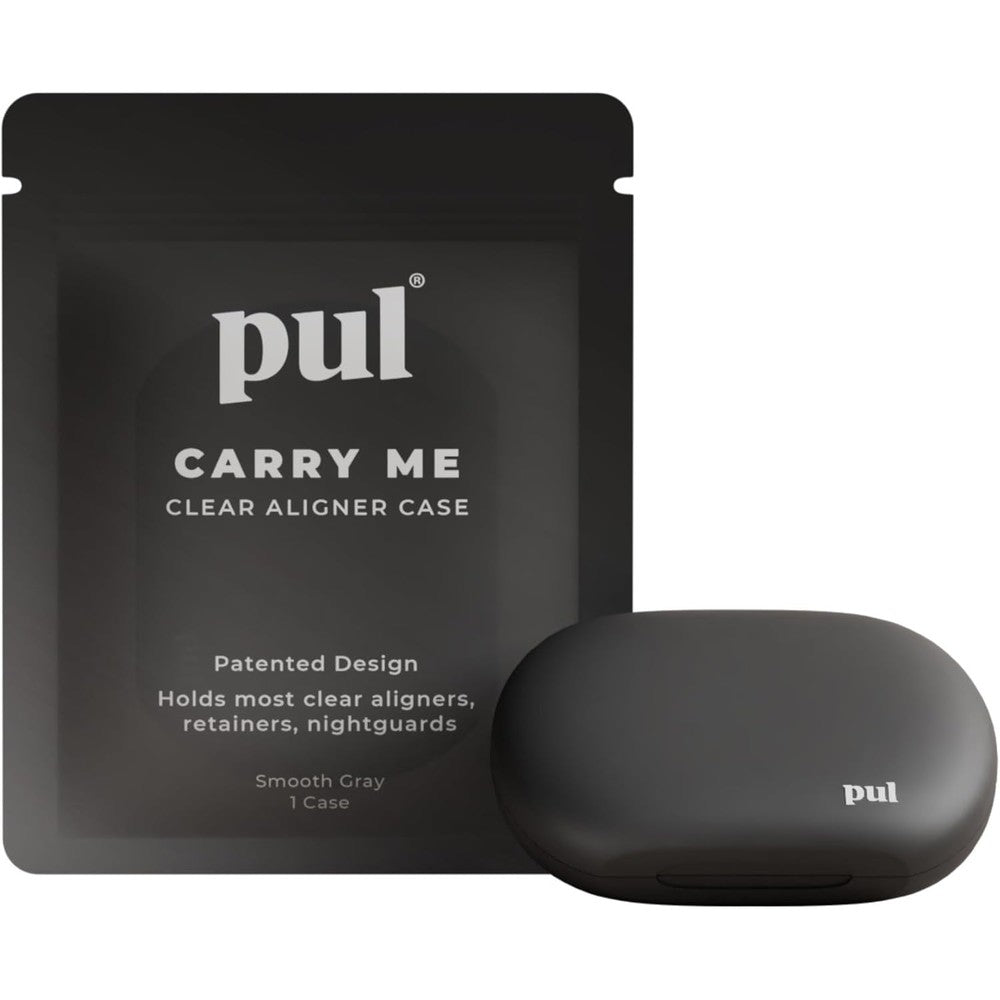 The Pultool clear aligner and retainer case gray front view
