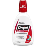 Orajel Toothache Rinse 16 Fluid Ounce front bottle view for oral pain relief.