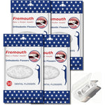 Fremouth orthodontic flossers for braces front view with packaging