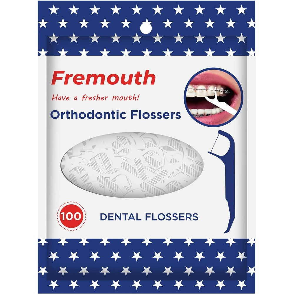Fremouth Upgraded Orthodontic Flossers for braces packaging front view