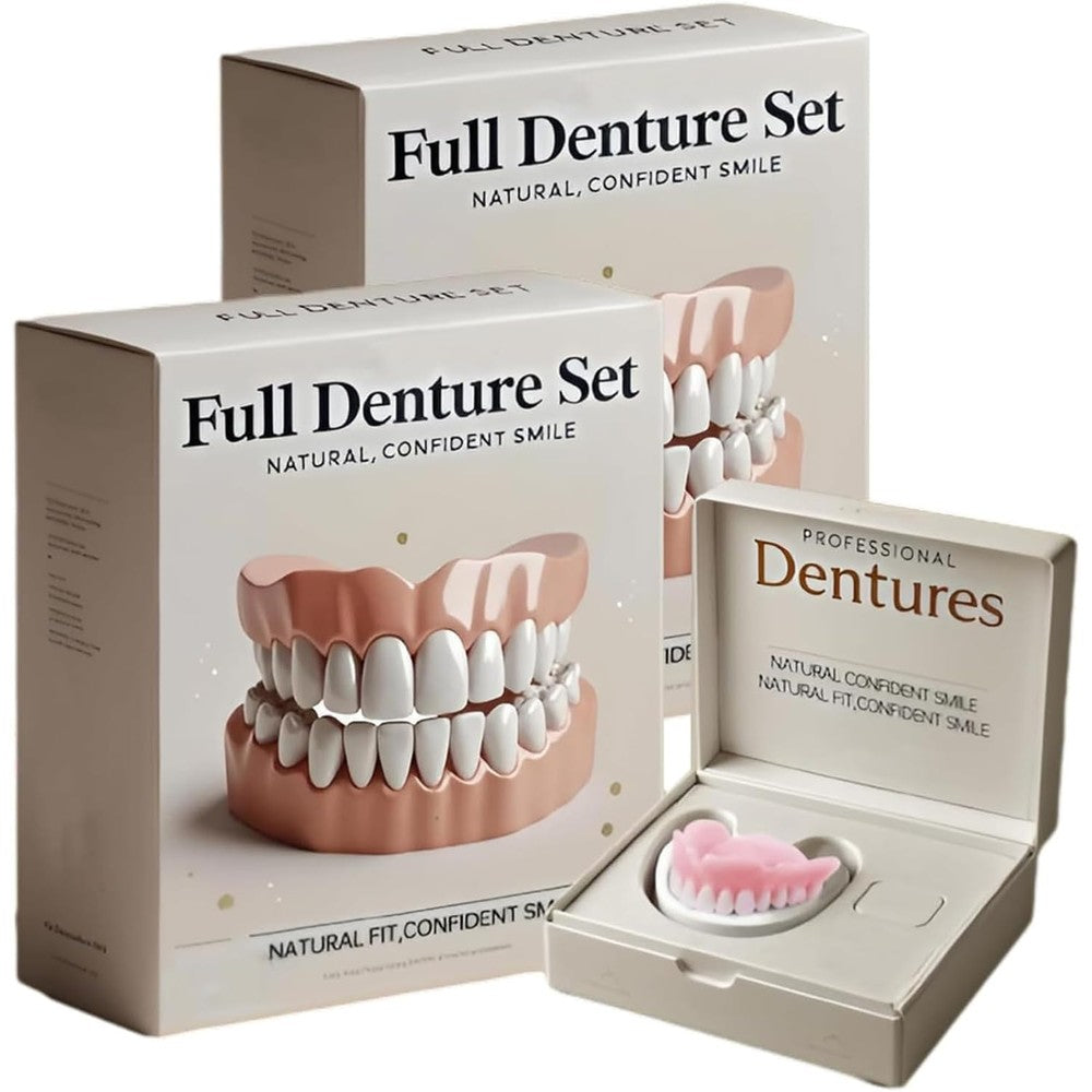 Generic Advanced Customized Full Denture Set in white packaging