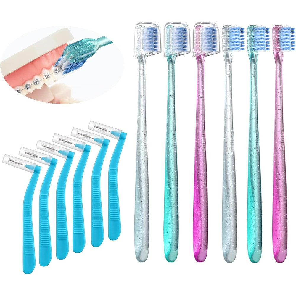 Fregum V-Shaped Orthodontic Toothbrush set front view for braces