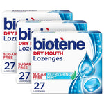Biotene Dry Mouth Lozenges front view 3 pack for saliva stimulation