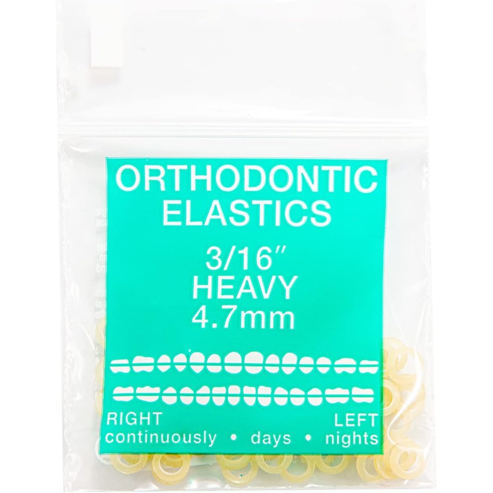 JMU Orthodontic Elastics heavy tension one hundred pack front view package