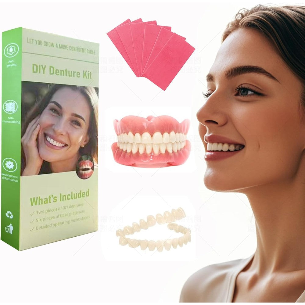 Mismxc DIY Denture Kit top and bottom teeth set front view