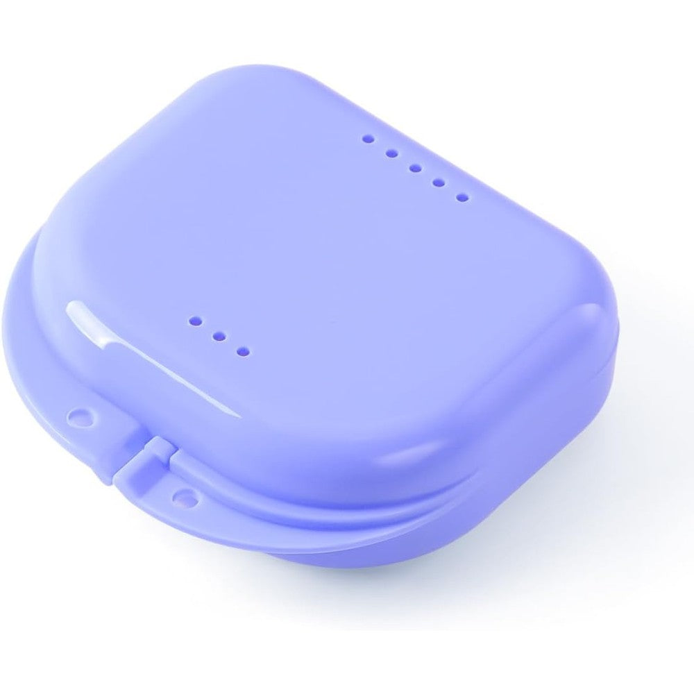 JMU Retainer Case with Vent Holes in purple showing front view close up