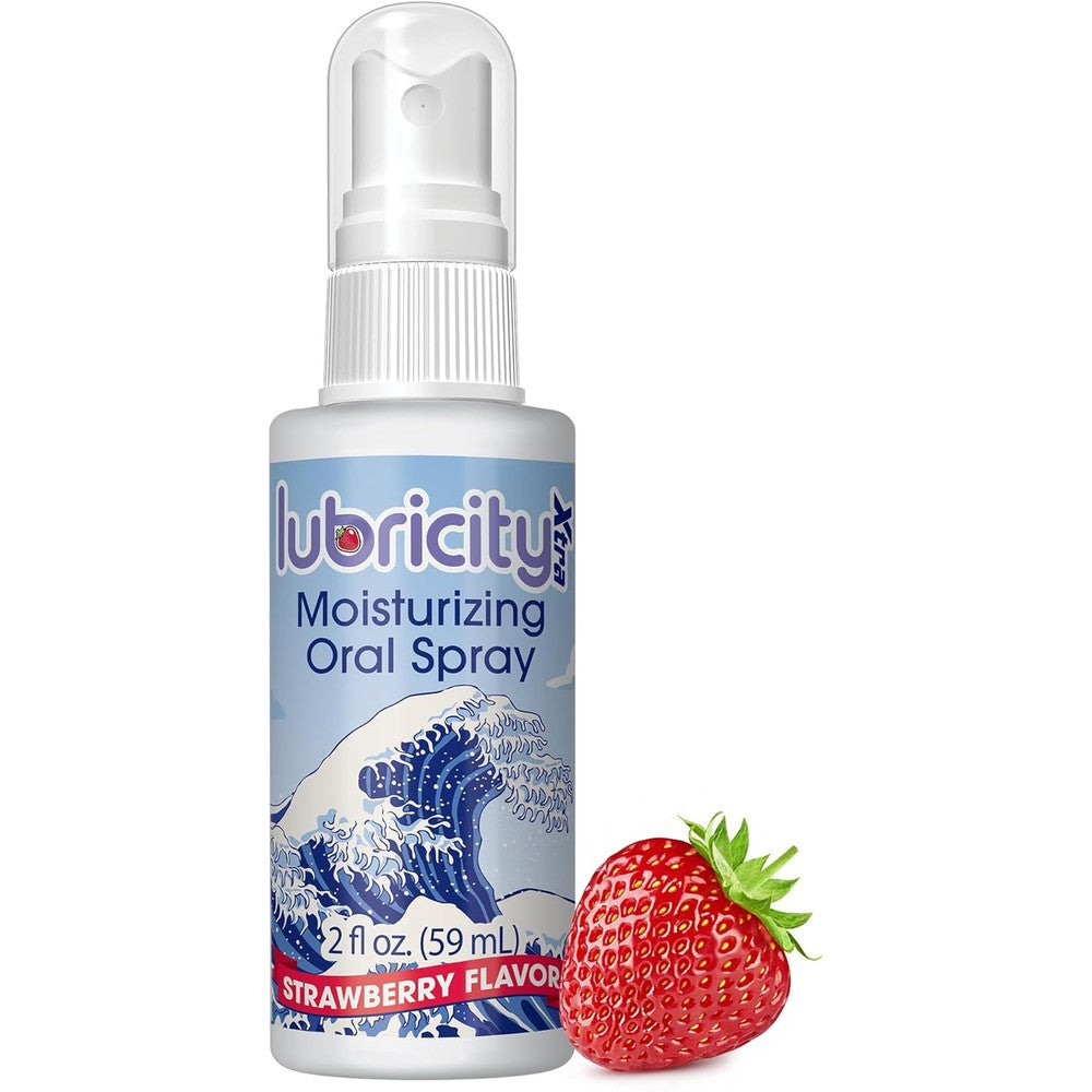 Lubricity Xtra dry mouth spray front view bottle for advanced oral hydration