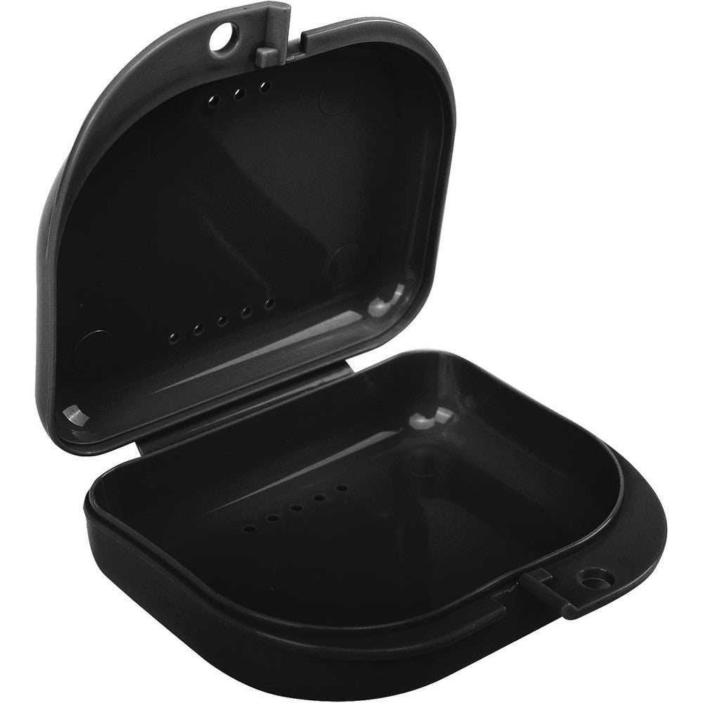 LA MIERE retainer case front view in matte black finish showcasing the sleek premium design