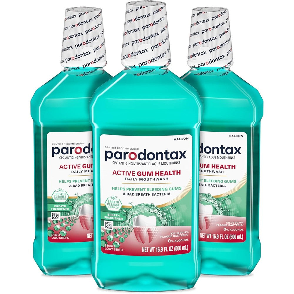 Parodontax Active Gum Health Breath Freshener Mouthwash, 3 x 16.9 fl oz