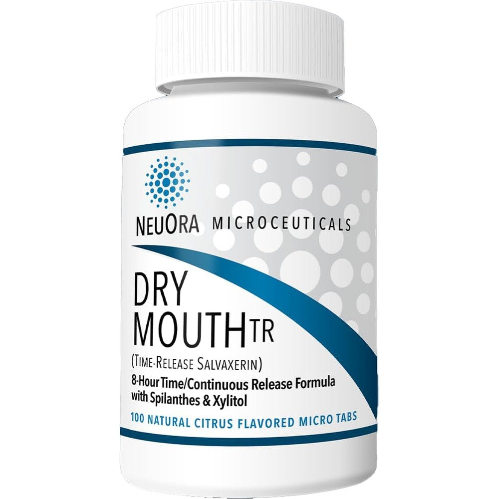 Dry Mouth TR Time-Release Micro Tabs by NeuOra - Tiny, Discreet, Long-Lasting Relief for Dry Mouth, Up to 8 Hours of Moisture & Fresh Breath Support, Doctor-Developed, 1 Pack