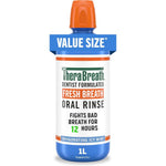 TheraBreath Fresh Breath Oral Rinse Icy Mint 1 Liter front view bottle