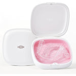 Gaboolo retainer case slim aligner box in white and pink front view